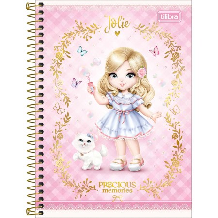Foto ilustrativa Caderno Espiral Capa Dura 1/4 Jolie 80 Folhas