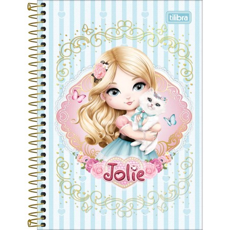 Foto ilustrativa Caderno Espiral Capa Dura 1/4 Jolie 80 Folhas
