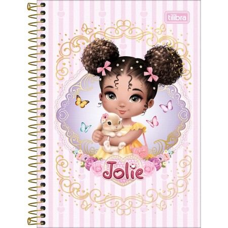 Foto ilustrativa Caderno Espiral Capa Dura 1/4 Jolie 80 Folhas