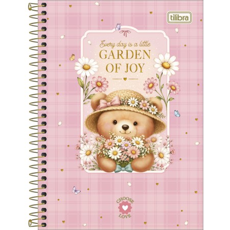 Foto ilustrativa Caderno Espiral Capa Dura 1/4 Love Bears 80 Folhas