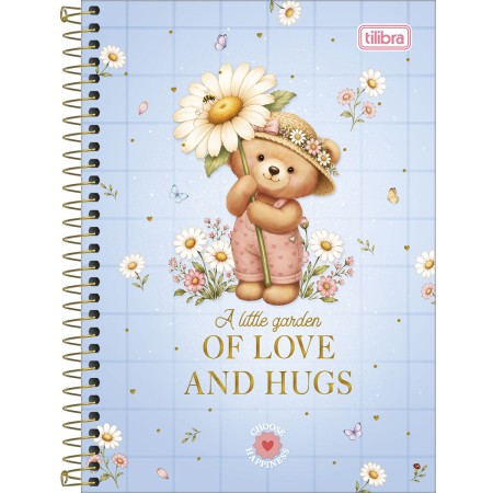 Foto ilustrativa Caderno Espiral Capa Dura 1/4 Love Bears 80 Folhas