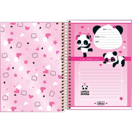 Foto ilustrativa Caderno Espiral Capa Dura 1/4 Lovely Friend 80 Folhas