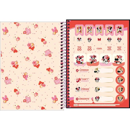 Foto ilustrativa Caderno Espiral Capa Dura 1/4 Minnie 80 Folhas