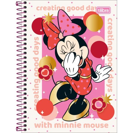Foto ilustrativa Caderno Espiral Capa Dura 1/4 Minnie 80 Folhas