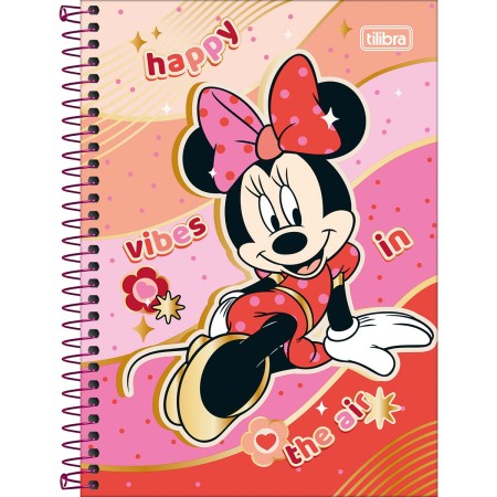Foto ilustrativa Caderno Espiral Capa Dura 1/4 Minnie 80 Folhas