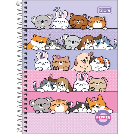 Foto ilustrativa Caderno Espiral Capa Dura 1/4 Pepper Feminino 80 Folhas