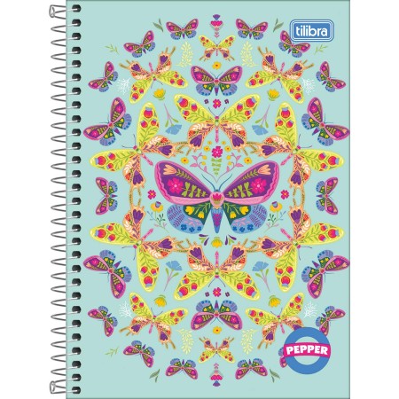 Foto ilustrativa Caderno Espiral Capa Dura 1/4 Pepper Feminino 80 Folhas
