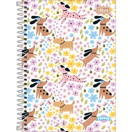 Foto ilustrativa Caderno Espiral Capa Dura 1/4 Pepper Feminino 80 Folhas