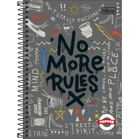 Foto ilustrativa Caderno Espiral Capa Dura 1/4 Pepper Masculino 80 Folhas