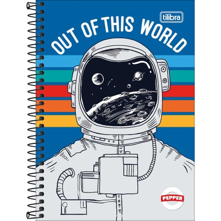 Foto ilustrativa Caderno Espiral Capa Dura 1/4 Pepper Masculino 80 Folhas