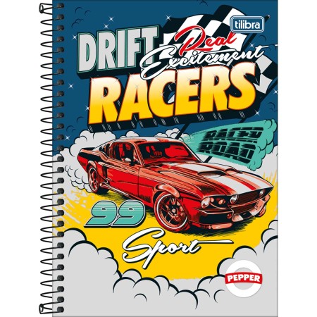 Foto ilustrativa Caderno Espiral Capa Dura 1/4 Pepper Masculino 80 Folhas