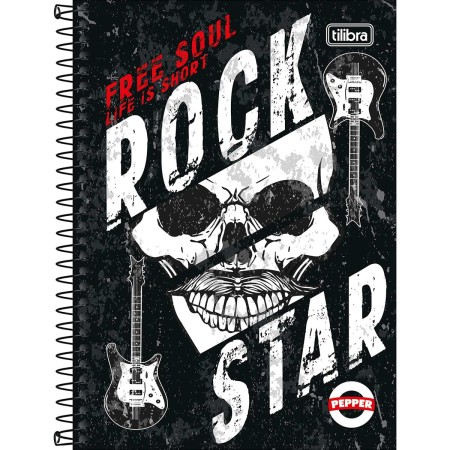 Foto ilustrativa Caderno Espiral Capa Dura 1/4 Pepper Masculino 80 Folhas