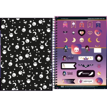 Foto ilustrativa Caderno Espiral Capa Dura 1/4 Plush Poison 80 Folhas