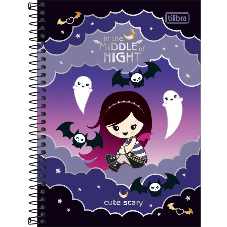 Foto ilustrativa Caderno Espiral Capa Dura 1/4 Plush Poison 80 Folhas