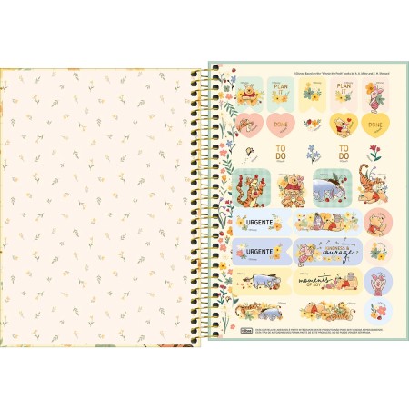 Foto ilustrativa Caderno Espiral Capa Dura 1/4 Pooh 80 Folhas