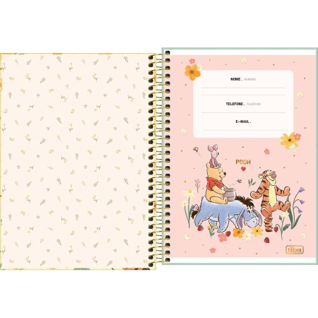 Foto ilustrativa Caderno Espiral Capa Dura 1/4 Pooh 80 Folhas
