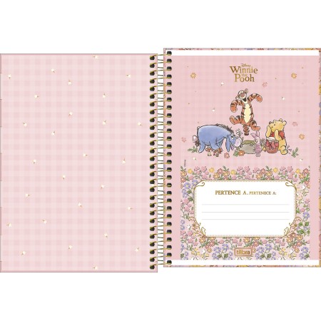 Foto ilustrativa Caderno Espiral Capa Dura 1/4 Pooh 80 Folhas