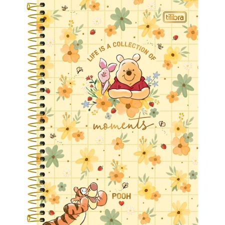Foto ilustrativa Caderno Espiral Capa Dura 1/4 Pooh 80 Folhas