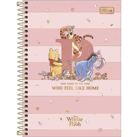 Foto ilustrativa Caderno Espiral Capa Dura 1/4 Pooh 80 Folhas