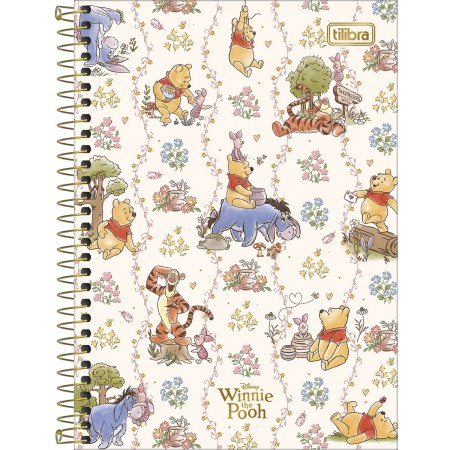 Foto ilustrativa Caderno Espiral Capa Dura 1/4 Pooh 80 Folhas