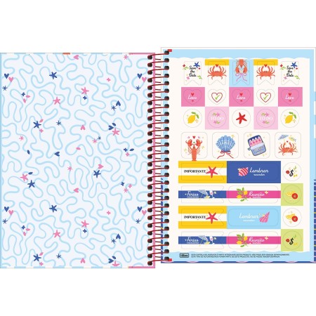 Foto ilustrativa Caderno Espiral Capa Dura 1/4 Seamalfi 80 Folhas