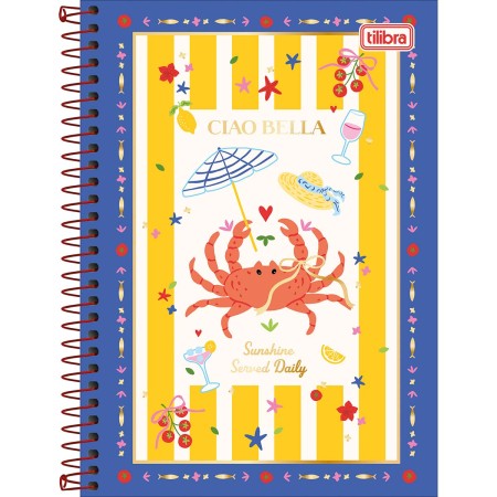 Foto ilustrativa Caderno Espiral Capa Dura 1/4 Seamalfi 80 Folhas