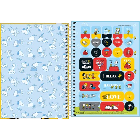 Foto ilustrativa Caderno Espiral Capa Dura 1/4 Snoopy 80 Folhas