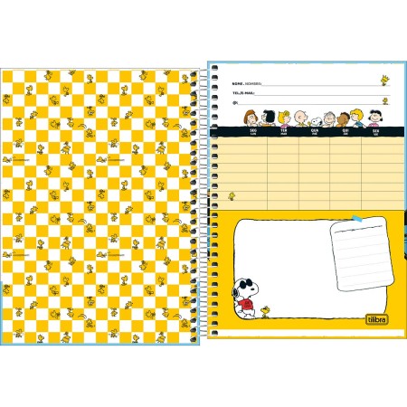 Foto ilustrativa Caderno Espiral Capa Dura 1/4 Snoopy 80 Folhas