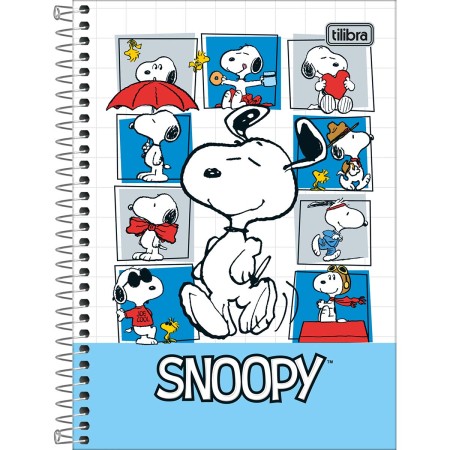 Foto ilustrativa Caderno Espiral Capa Dura 1/4 Snoopy 80 Folhas
