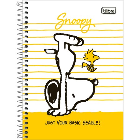 Foto ilustrativa Caderno Espiral Capa Dura 1/4 Snoopy 80 Folhas