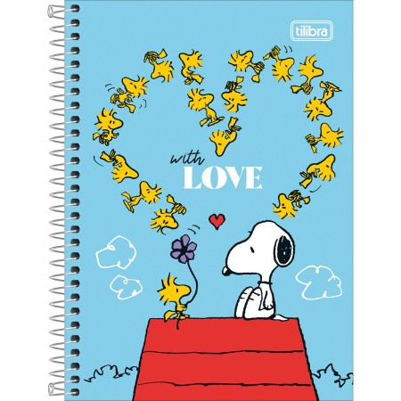 Foto ilustrativa Caderno Espiral Capa Dura 1/4 Snoopy 80 Folhas