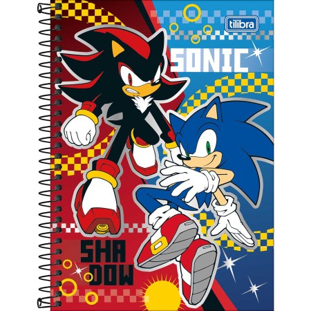 Foto ilustrativa Caderno Espiral Capa Dura 1/4 Sonic 80 Folhas