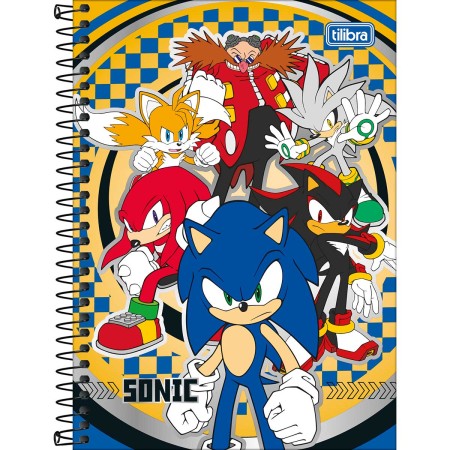 Foto ilustrativa Caderno Espiral Capa Dura 1/4 Sonic 80 Folhas