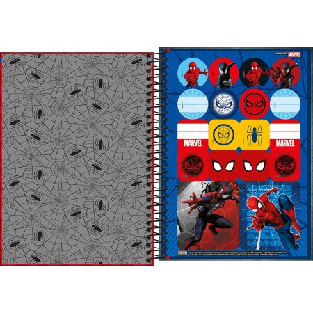 Foto ilustrativa Caderno Espiral Capa Dura 1/4 Spider-Man 80 Folhas