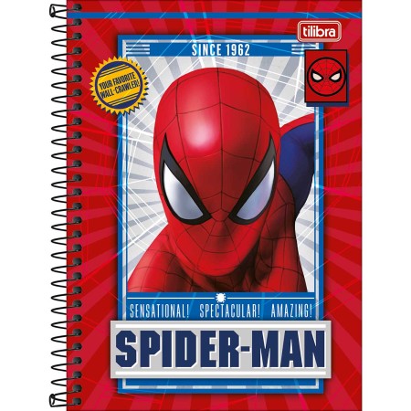 Foto ilustrativa Caderno Espiral Capa Dura 1/4 Spider-Man 80 Folhas