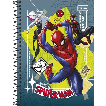 Foto ilustrativa Caderno Espiral Capa Dura 1/4 Spider-Man 80 Folhas