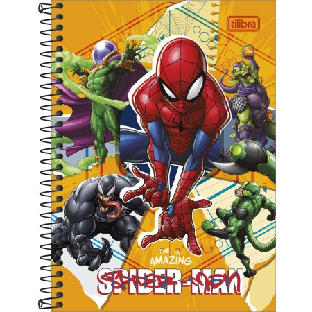 Foto ilustrativa Caderno Espiral Capa Dura 1/4 Spider-Man 80 Folhas