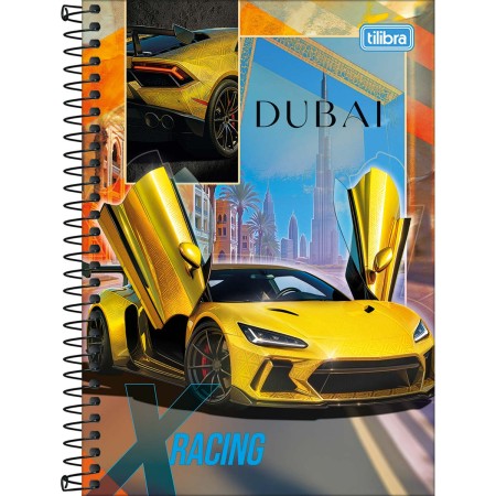 Foto ilustrativa Caderno Espiral Capa Dura 1/4 X-Racing 80 Folhas