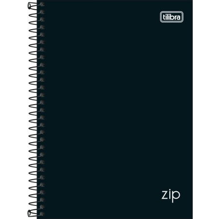 Foto ilustrativa Caderno Espiral Capa Dura 1/4 Zip Preto 160 Folhas