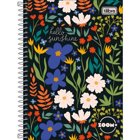 Foto ilustrativa Caderno Espiral Capa Dura 1/4 Zoom+ Feminino 96 Folhas