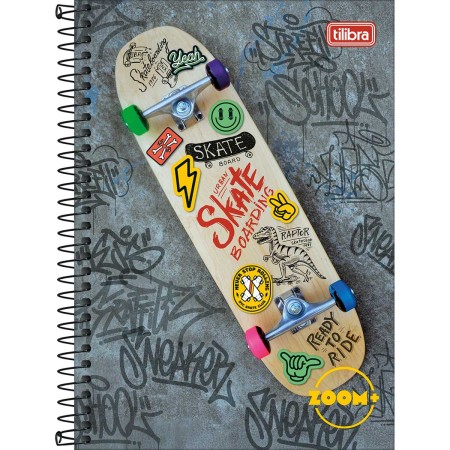 Foto ilustrativa Caderno Espiral Capa Dura 1/4 Zoom+ Masculino 96 Folhas