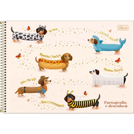 Foto ilustrativa Caderno Espiral Capa Dura Cartografia Brownie 80 Folhas