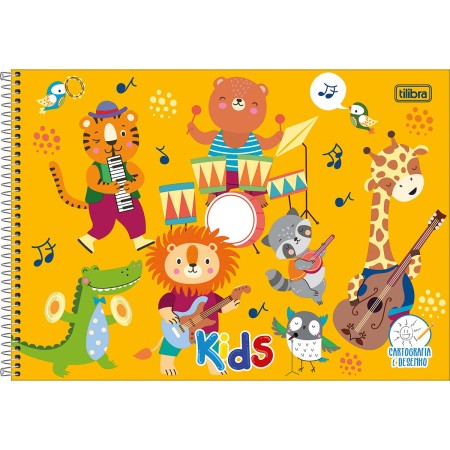 Foto ilustrativa Caderno Espiral Capa Dura Cartografia e Desenho Kids 48 Folhas