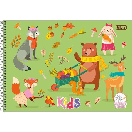 Foto ilustrativa Caderno Espiral Capa Dura Cartografia e Desenho Kids Feminino 48 Folhas