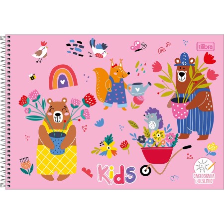 Foto ilustrativa Caderno Espiral Capa Dura Cartografia e Desenho Kids Feminino 96 Folhas