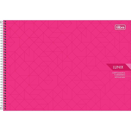 Foto ilustrativa Caderno Espiral Capa Dura Cartografia e Desenho Milimetrado Lunix 60 Folhas