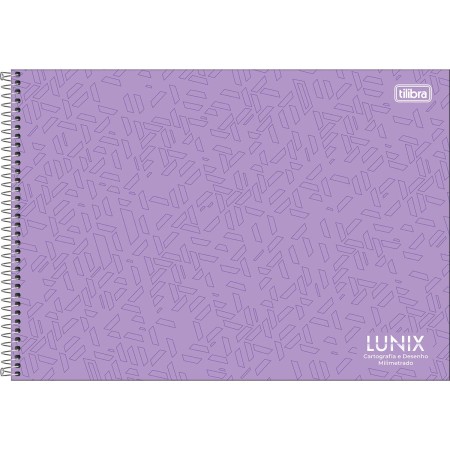 Foto ilustrativa Caderno Espiral Capa Dura Cartografia e Desenho Milimetrado Lunix 60 Folhas