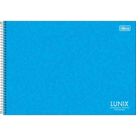 Foto ilustrativa Caderno Espiral Capa Dura Cartografia e Desenho Milimetrado Lunix 60 Folhas