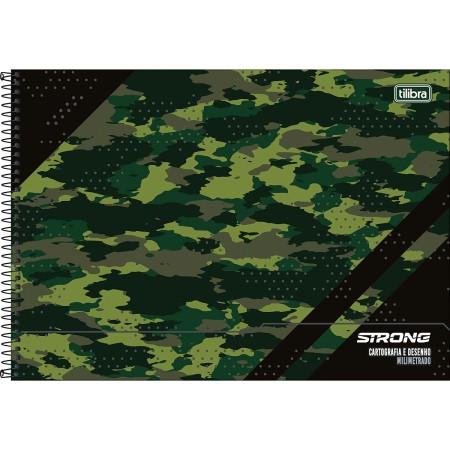 Foto ilustrativa Caderno Espiral Capa Dura Cartografia e Desenho Milimetrado Strong 80 Folhas