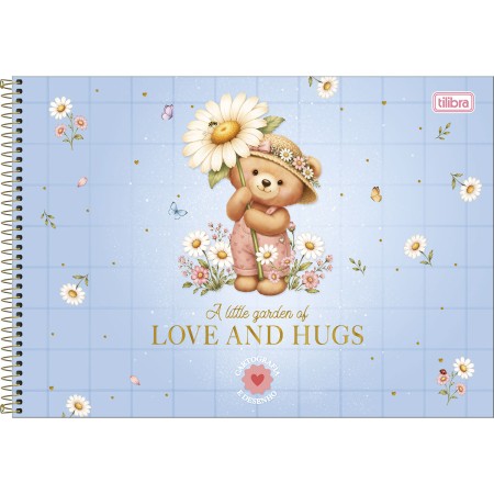Foto ilustrativa Caderno Espiral Capa Dura Cartografia Love Bears 80 Folhas